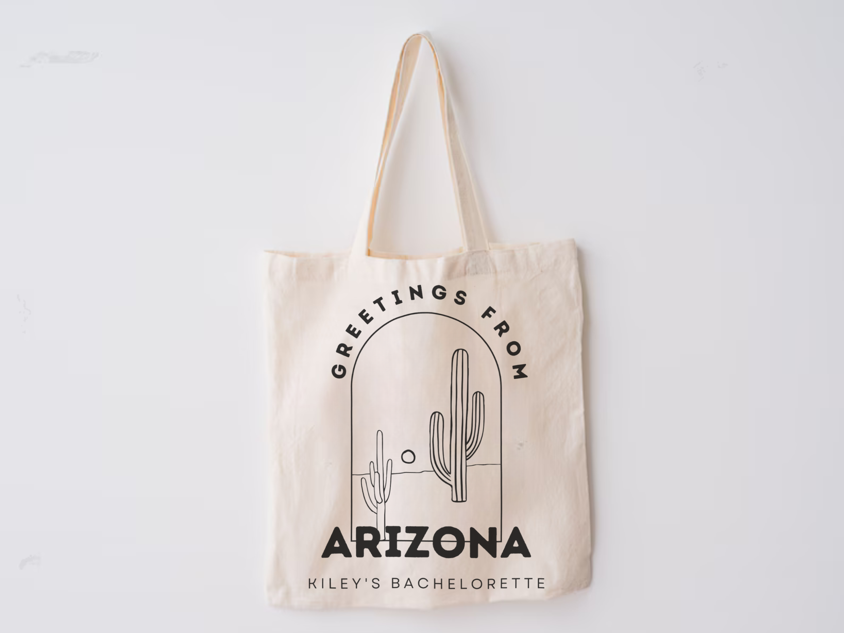 Arizona Before the Veil Custom Bach Party Wedding Cactus Tote Bag