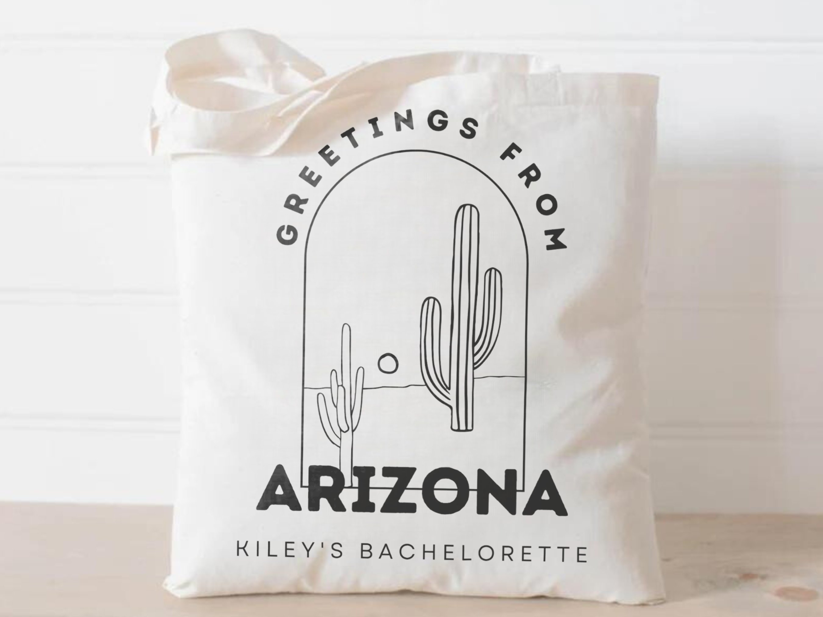 Arizona Before the Veil Custom Bach Party Wedding Cactus Tote Bag