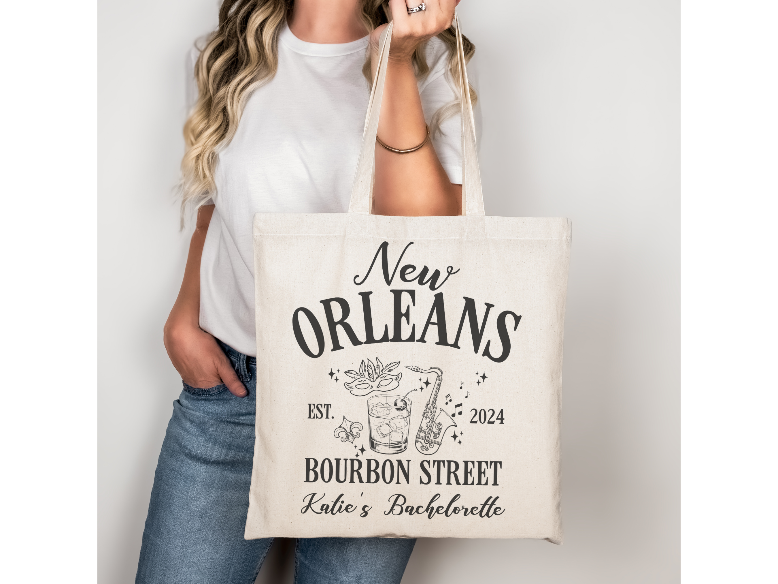 New Orleans Tote Bag Gift Louisiana Bourbon Street
