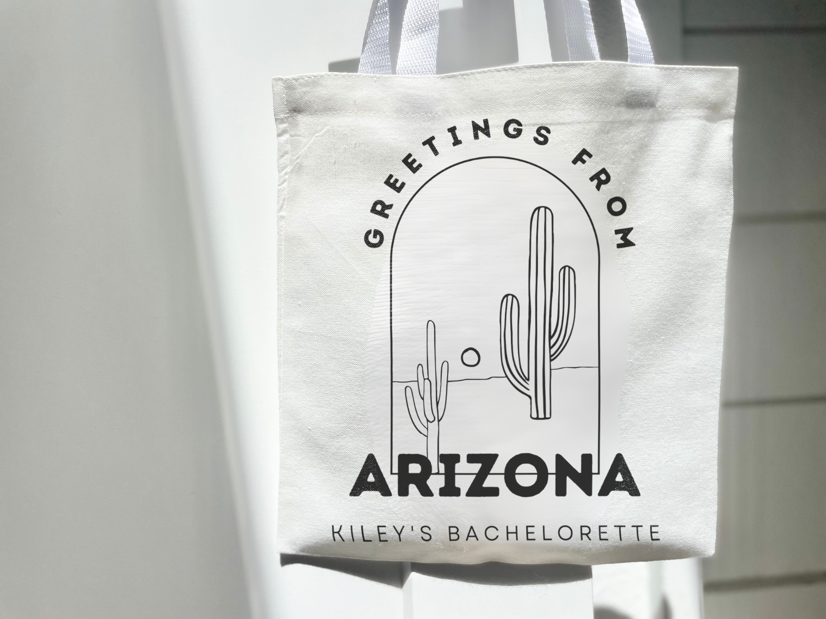 Arizona Before the Veil Custom Bach Party Wedding Cactus Tote Bag