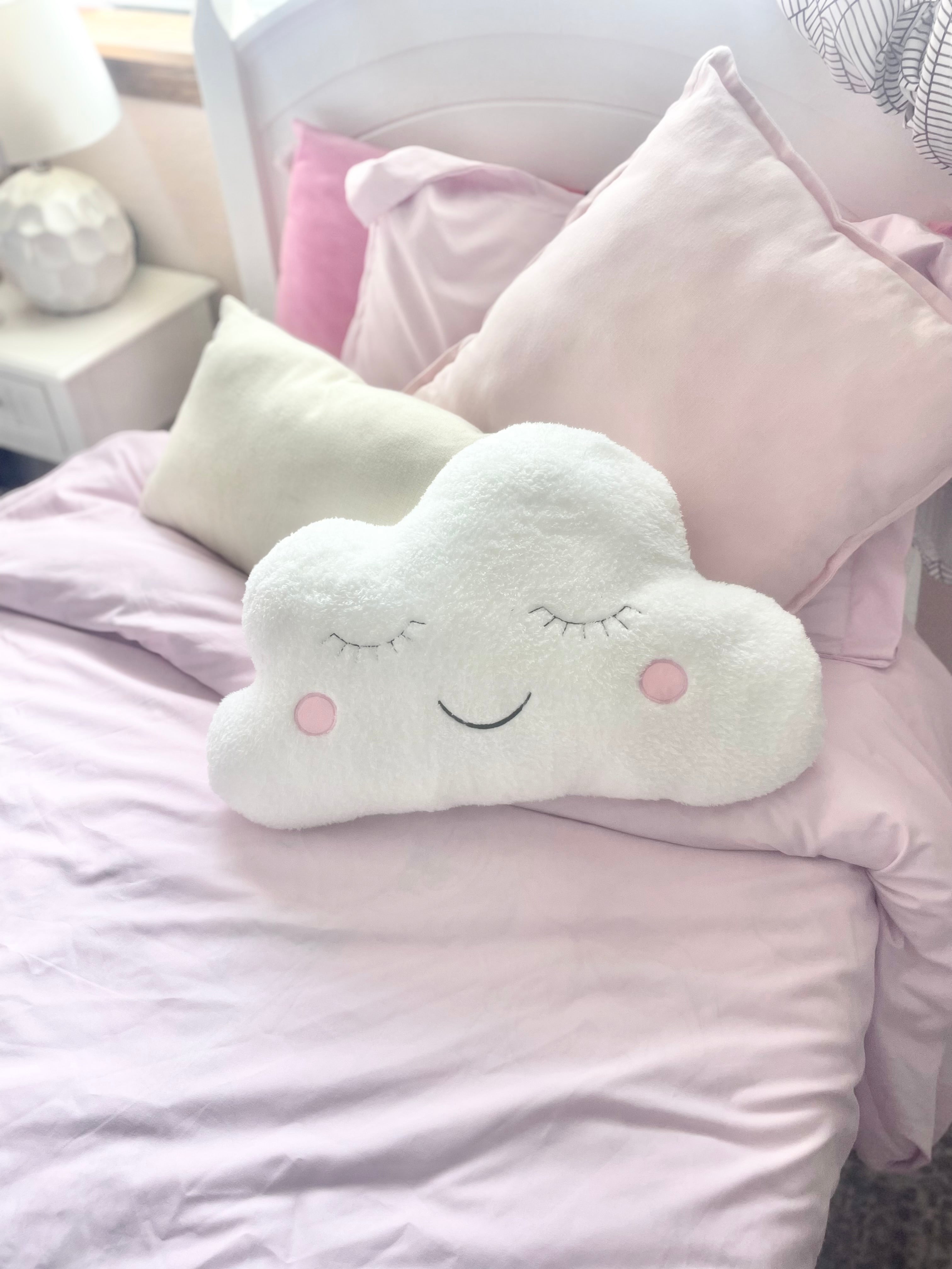 Grey Stuffed Rain Drop Plush Throw Pillow