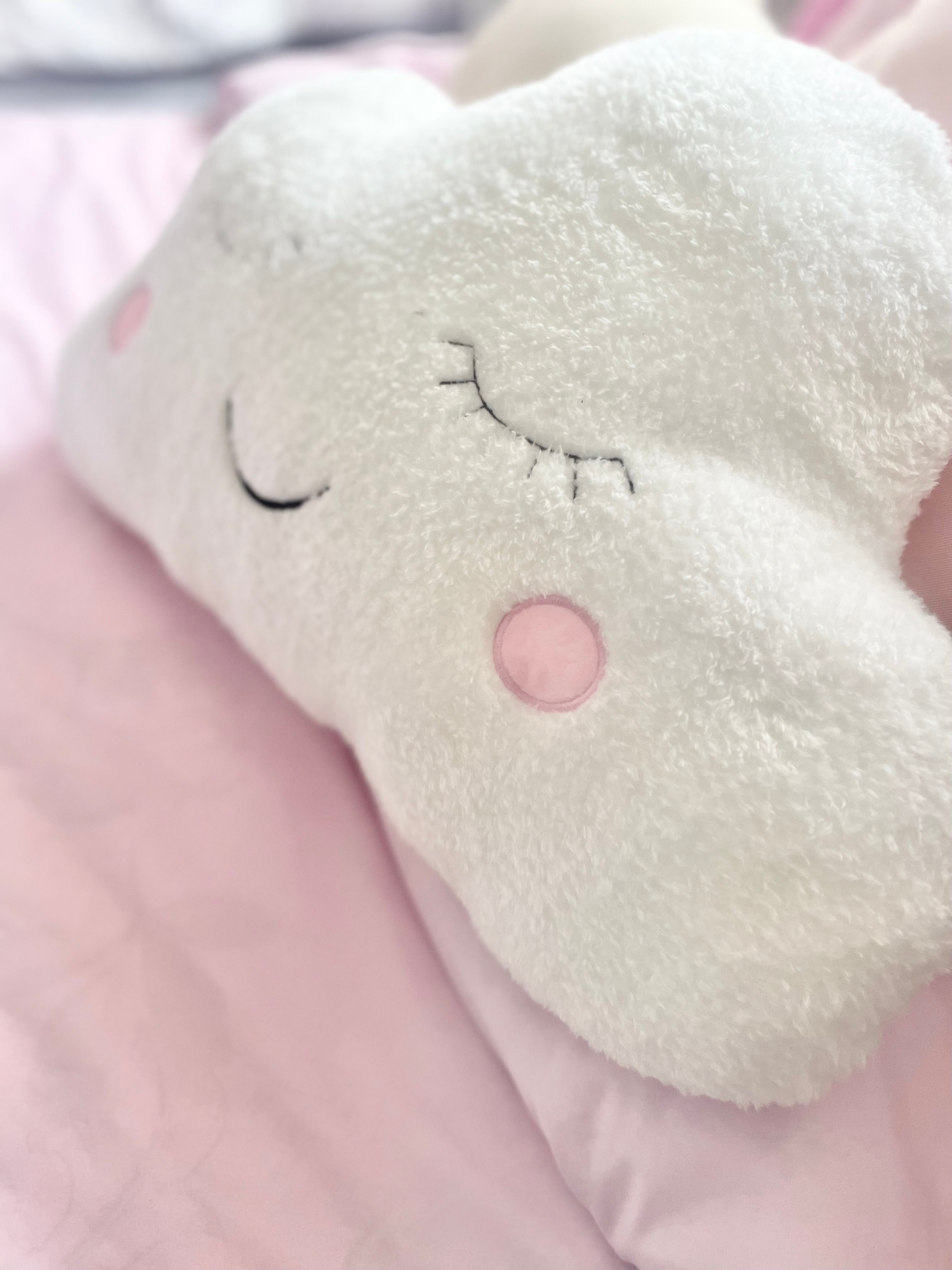 Grey Stuffed Rain Drop Plush Throw Pillow