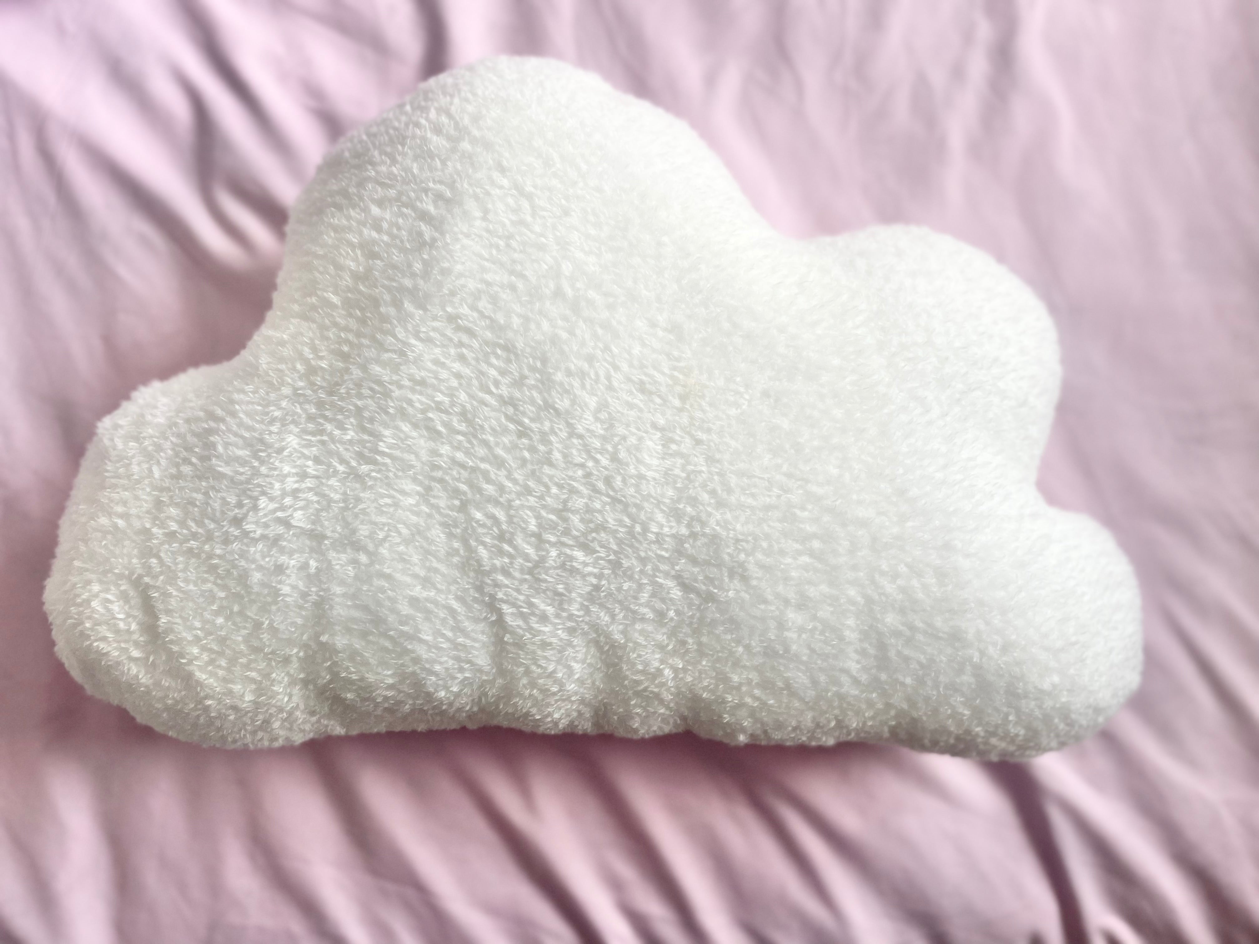 Grey Stuffed Rain Drop Plush Throw Pillow