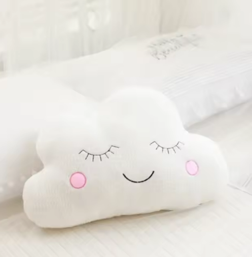 Grey Stuffed Rain Drop Plush Throw Pillow