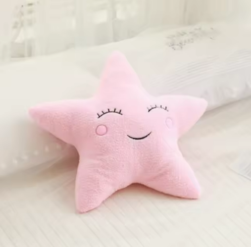 Pink Stuffed Star Plush Throw Pillow