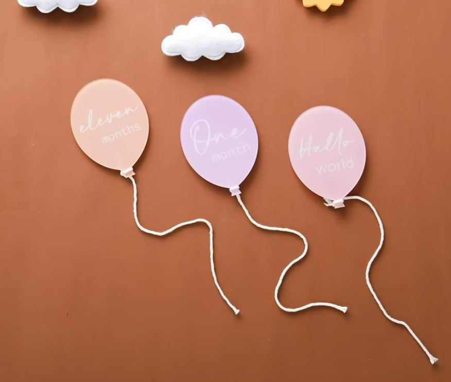 13pcs Baby Acrylic Balloon Milestone Cards