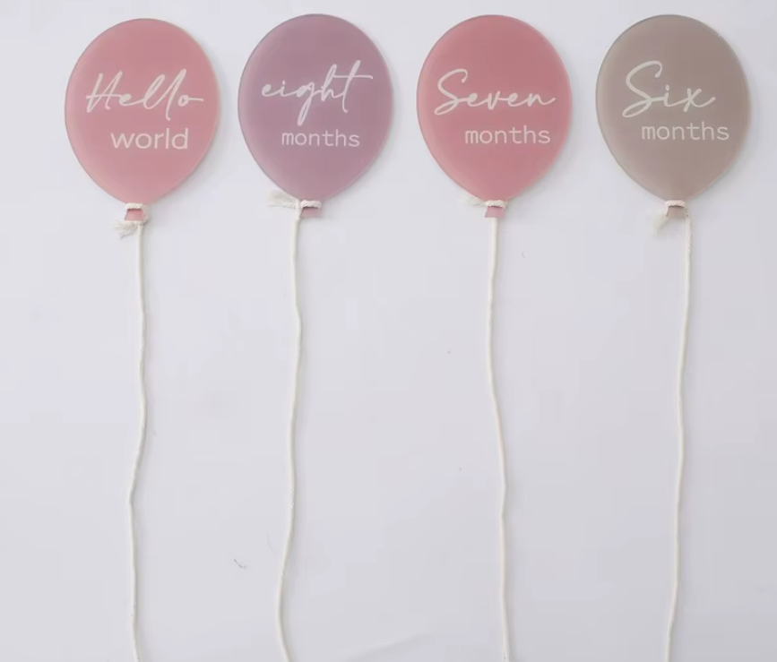 13pcs Baby Acrylic Balloon Milestone Cards