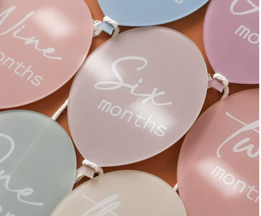 13pcs Baby Acrylic Balloon Milestone Cards