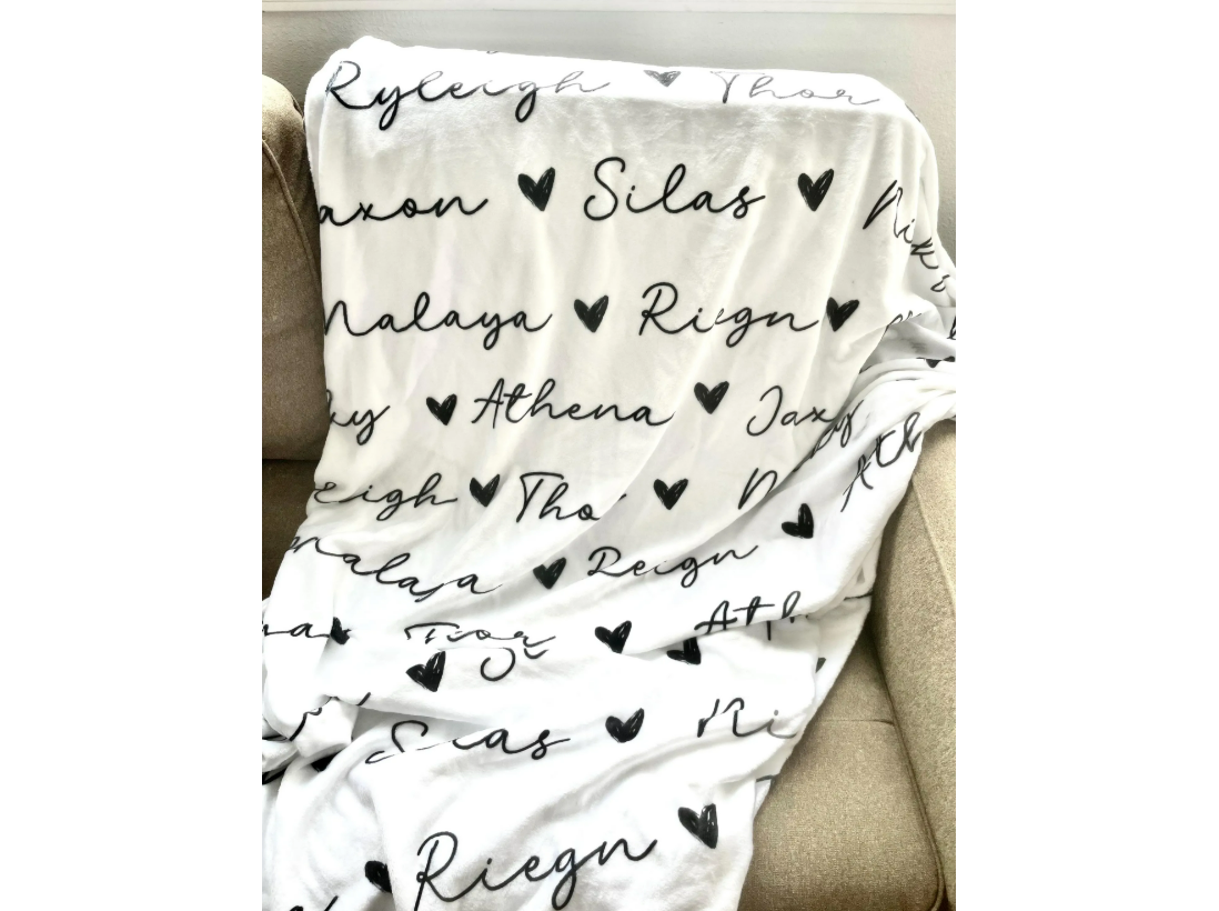 Personalized Grandchild Name Gift Blanket Sentimental