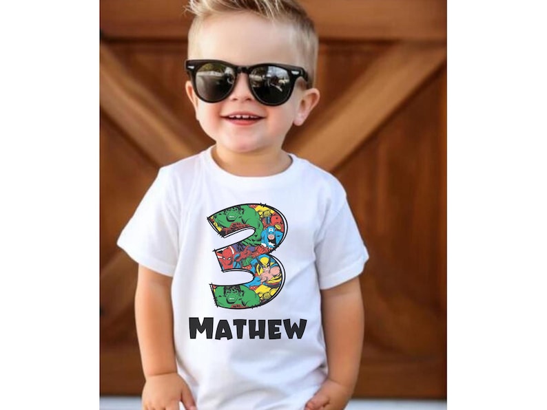 Personalized Superhero Birthday Shirt