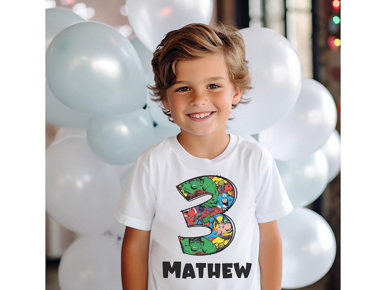 Personalized Superhero Birthday Shirt