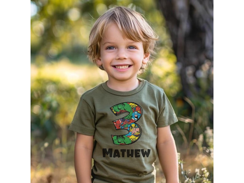 Personalized Superhero Birthday Shirt