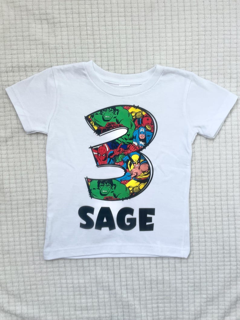 Personalized Superhero Birthday Shirt