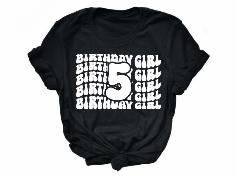 5th Birthday Girl Shirt Wavy Youth Tee