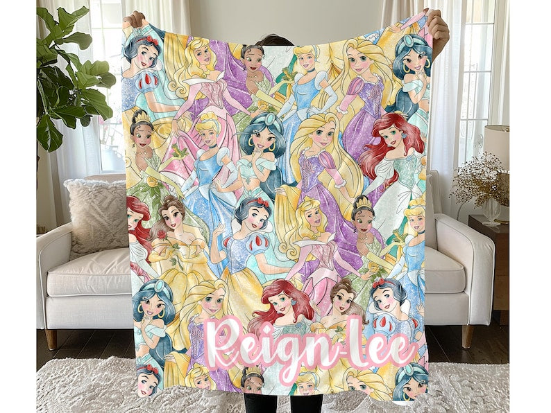 Personalized Princess Blanket, Custom Girl's Gift