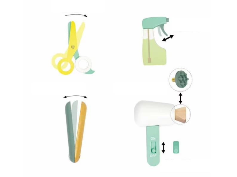 Wooden Kids Hairdresser Play Set - 18pc Sustainable Toy Gift