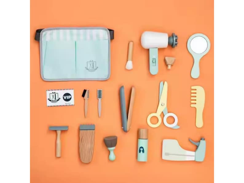 Wooden Kids Hairdresser Play Set - 18pc Sustainable Toy Gift