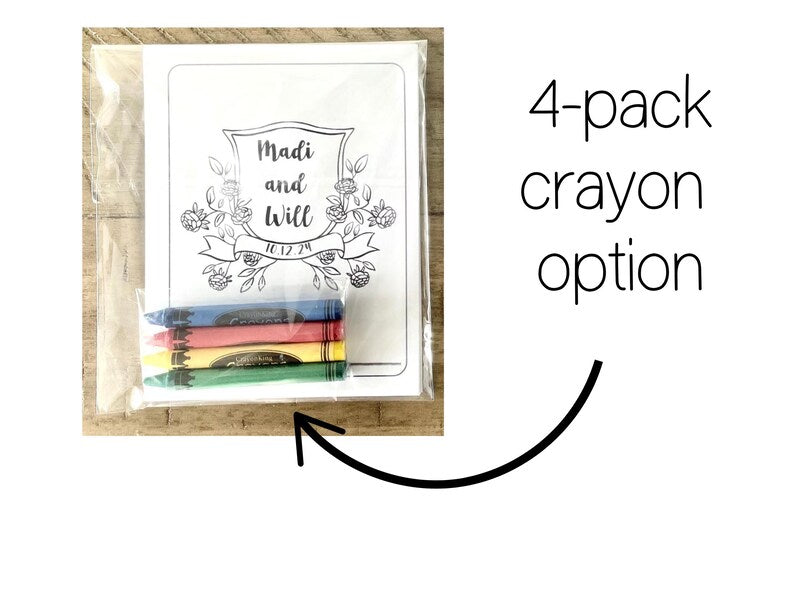 Custom Wedding Name Coloring Book with Bubbles