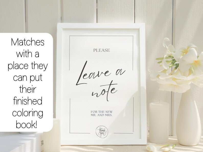 Custom Wedding Name Coloring Book with Bubbles