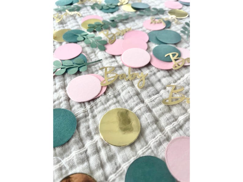 100-Piece Sage Green & Gold Baby Shower Confetti