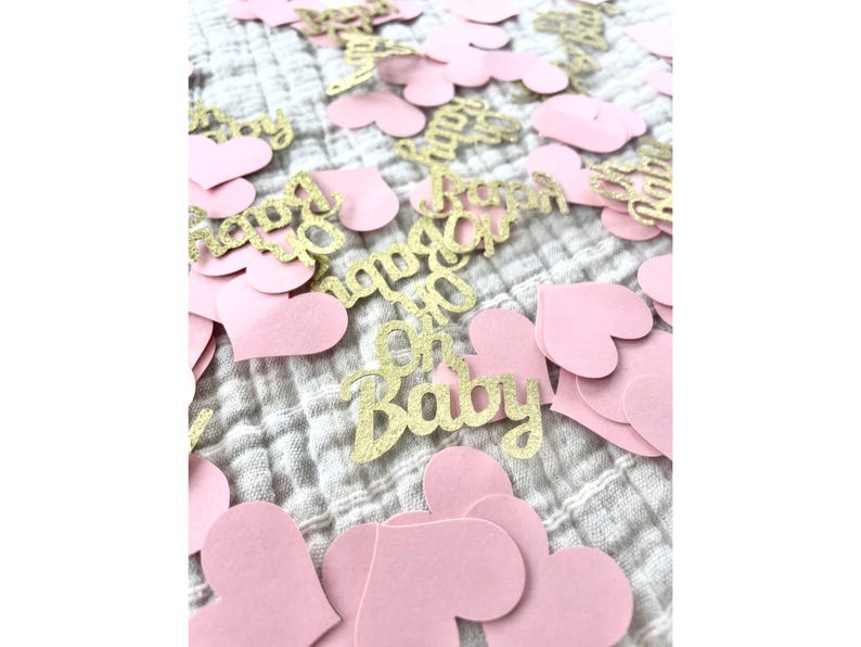 100-Piece Pink Heart Baby Girl Confetti