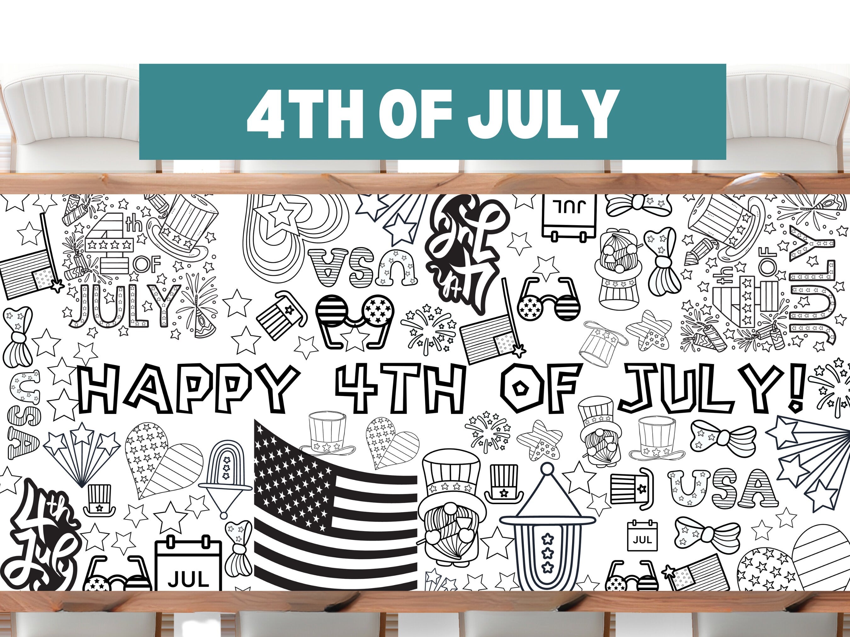 4th of July Independence Day Coloring Activity
