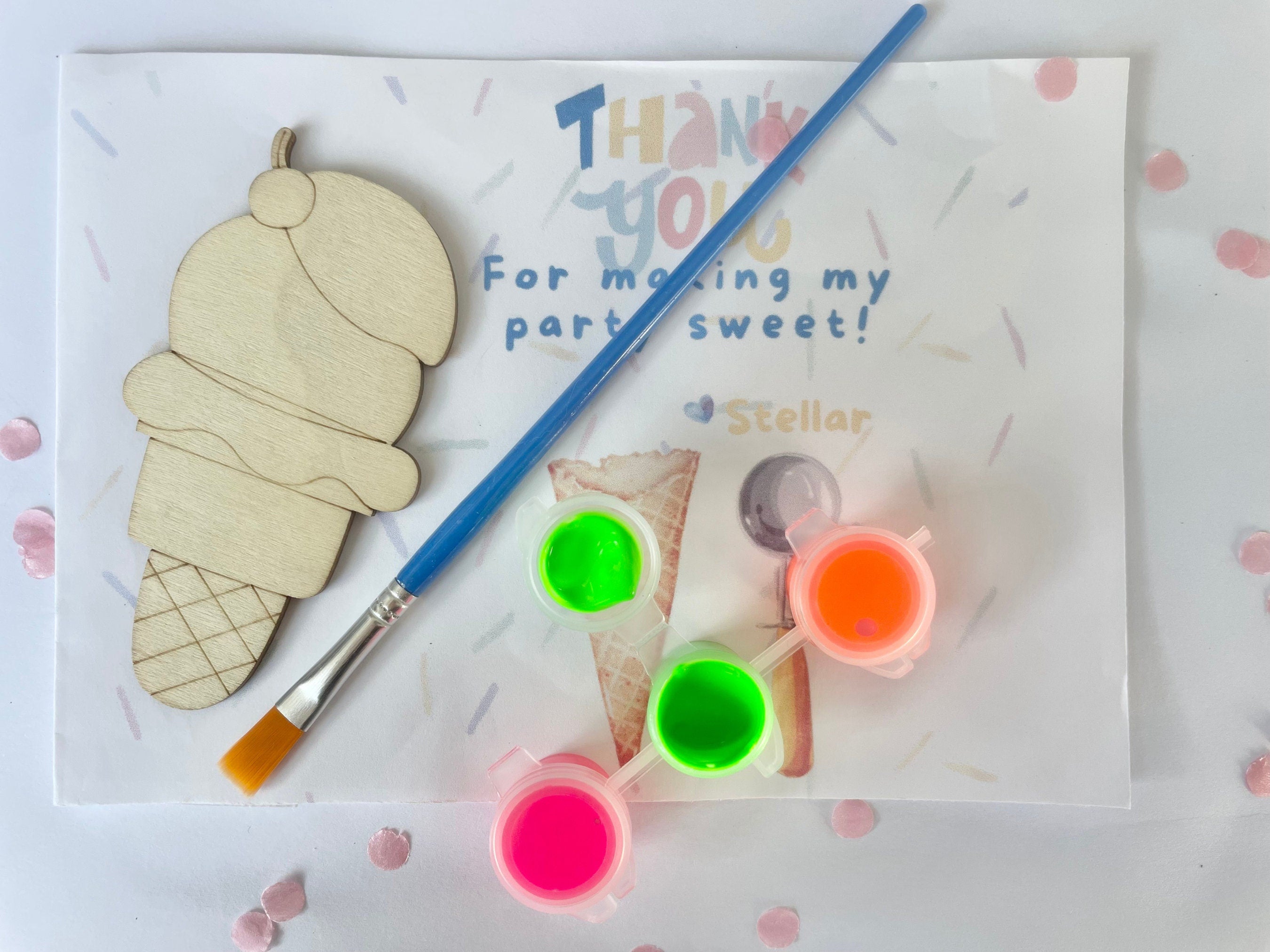 Sweet Ice cream Paint Party Favors Personalized