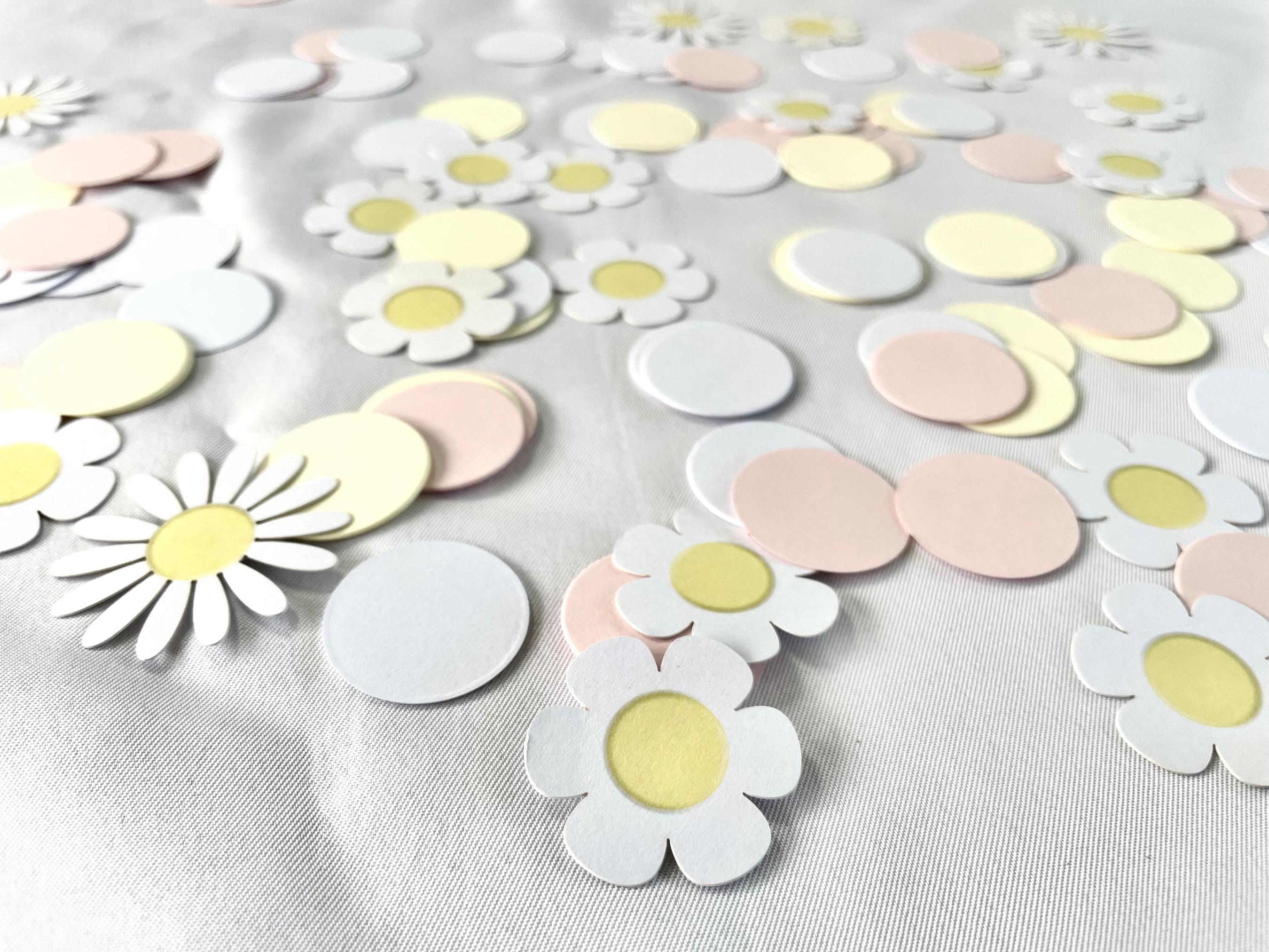 100 Piece Set Flower Confetti Daisy Card Stock Wedding Floral Table Scatter Baby Shower Decor Birthday Party Decoration Supply Baby Girl