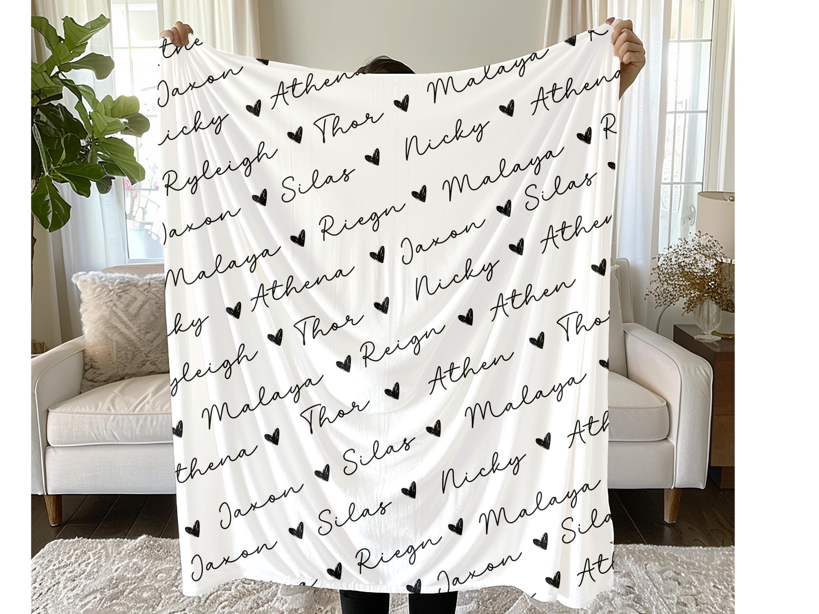 Personalized Grandchild Name Gift Blanket Sentimental