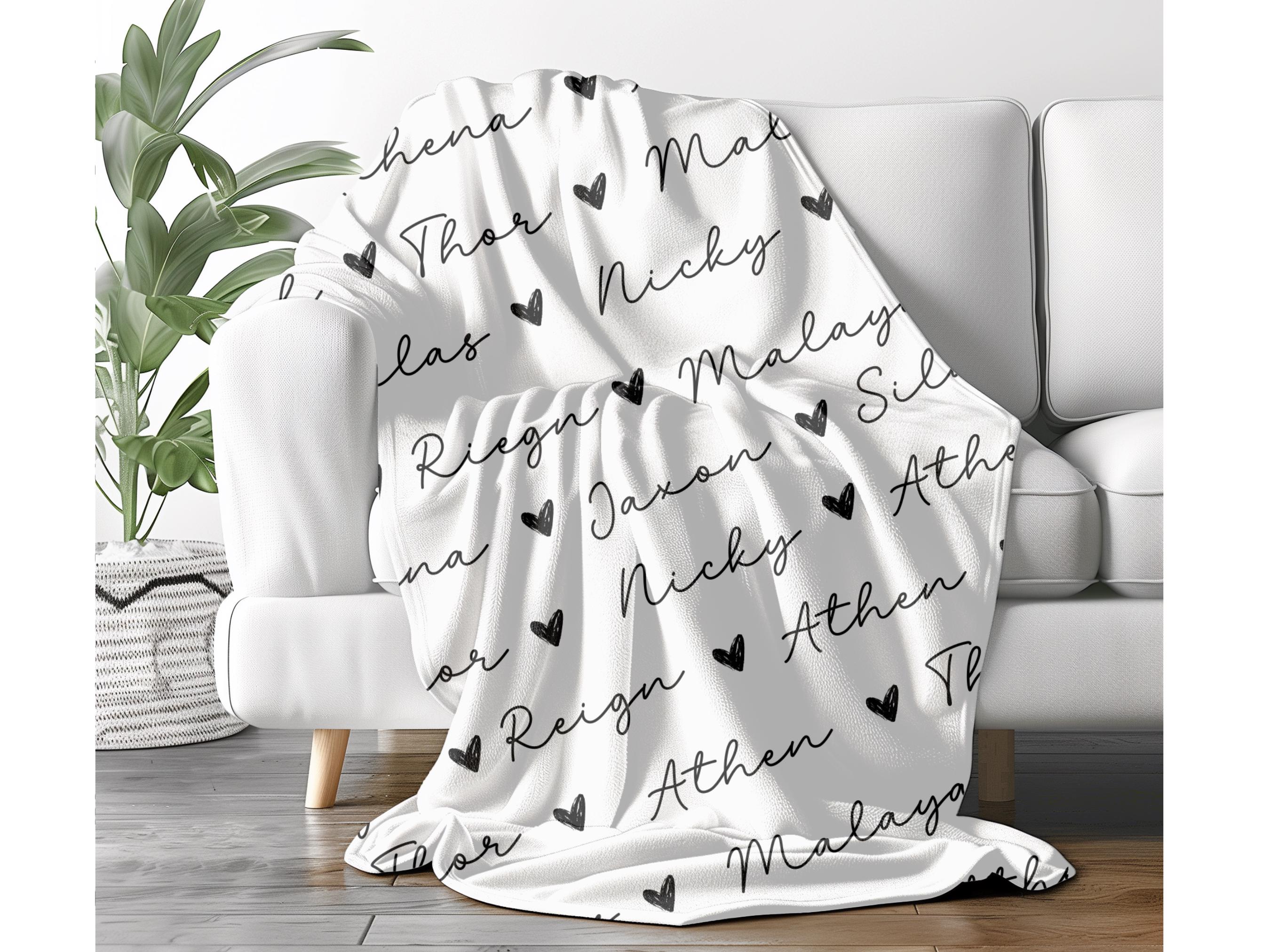Personalized Grandchild Name Gift Blanket Sentimental