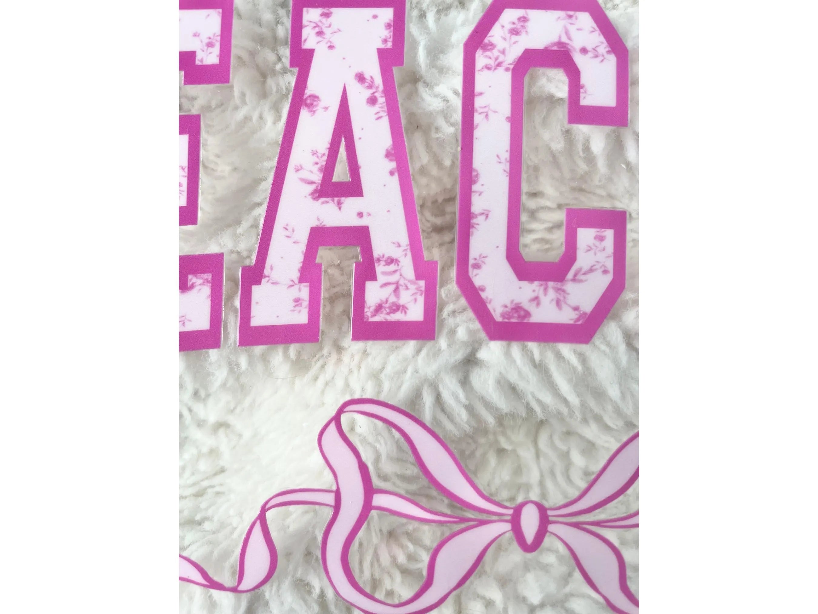 Teacher UV DTF 16oz Wrap Ready to Apply Pink