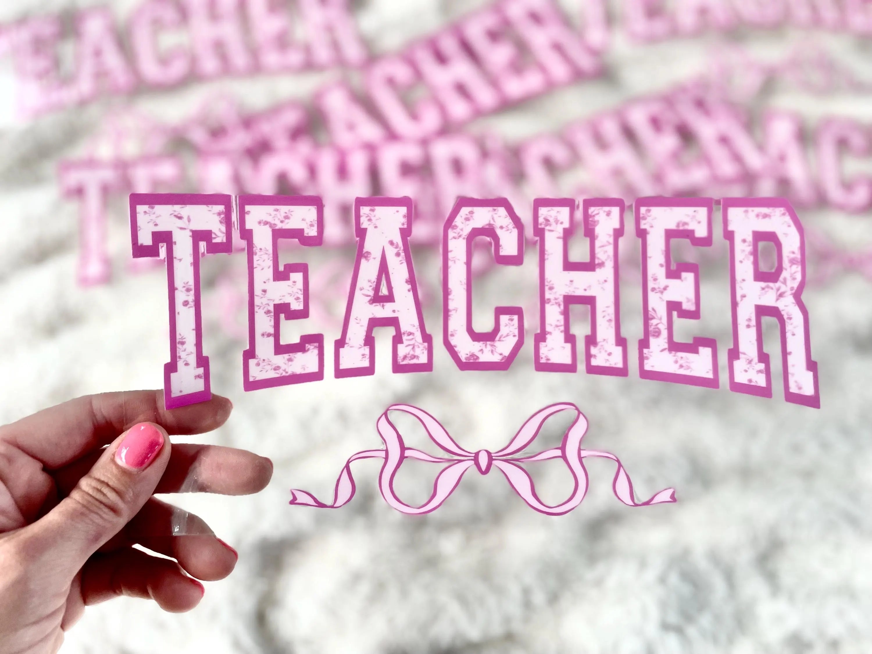 Teacher UV DTF 16oz Wrap Ready to Apply Pink