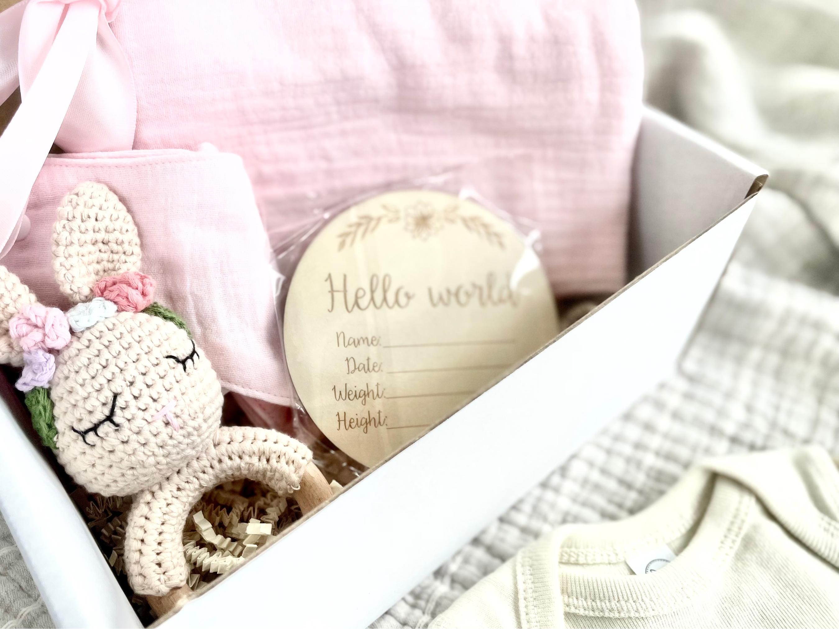 5 Piece Custom New Baby Boy Box Set Neutral