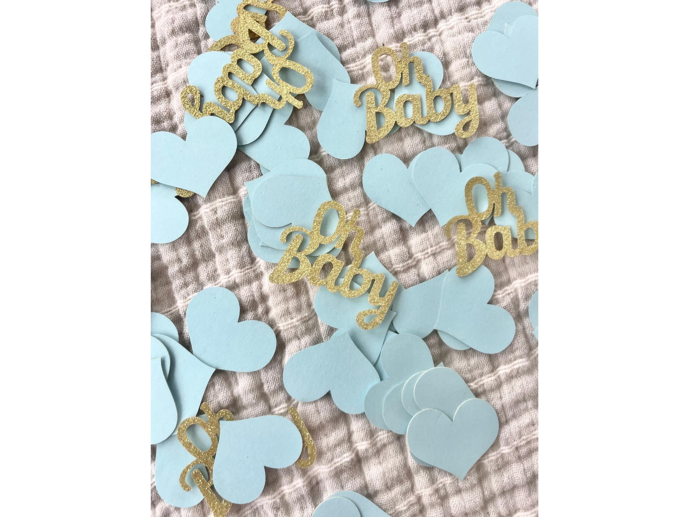 100 Piece Blue Baby Boy Confetti Gold Foil DIY Scatter Table Decor Party Celebration Heart Oh Boy New Baby Shower Sprinkle A Boy Nautical