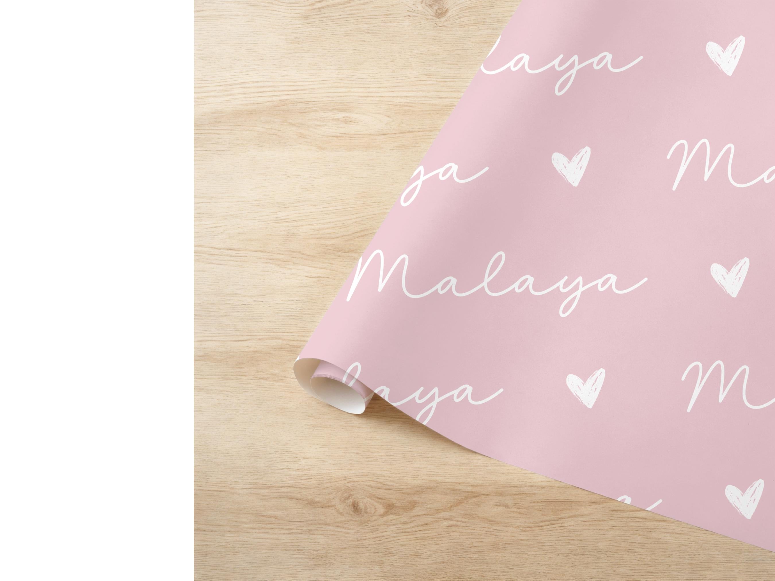 Dusty Pink Girl Custom Name Wrapping Paper